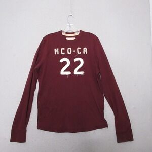 Hollister Y2K T Shirt Men Large Burgundy HCO CA 22 Graphic Distressed 90s Skate